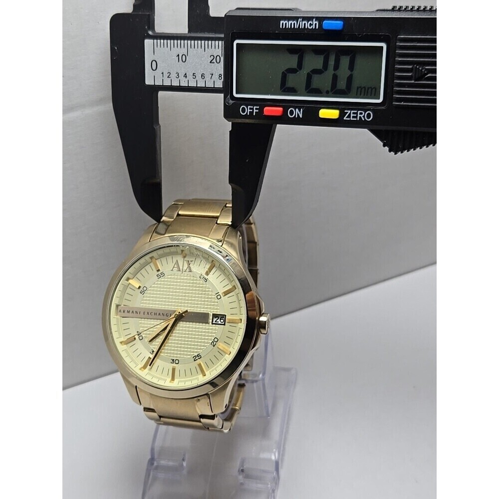 Mens Armani Exchange Hampton AX2132 Date Champagne Gold Plated Watch New Battery - Picture 7 of 11